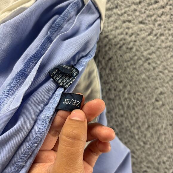 Polo Ralph Lauren Chino Pants 33x32 Blue Cotton Straight Fit Preppy - Picture 4 of 10